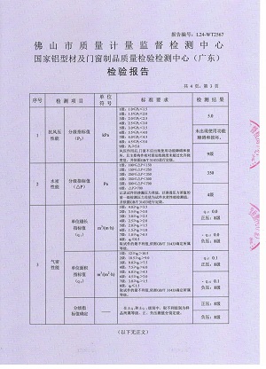 MT150重型提升推拉门性能检验报告